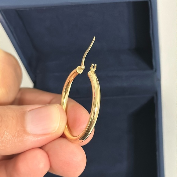 14K Solid Italian Gold Hoops - Picture 10 of 14